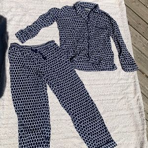 Kate Spade Dream A Little Dream Long PJ Pyjama Set Blue Size Medium
